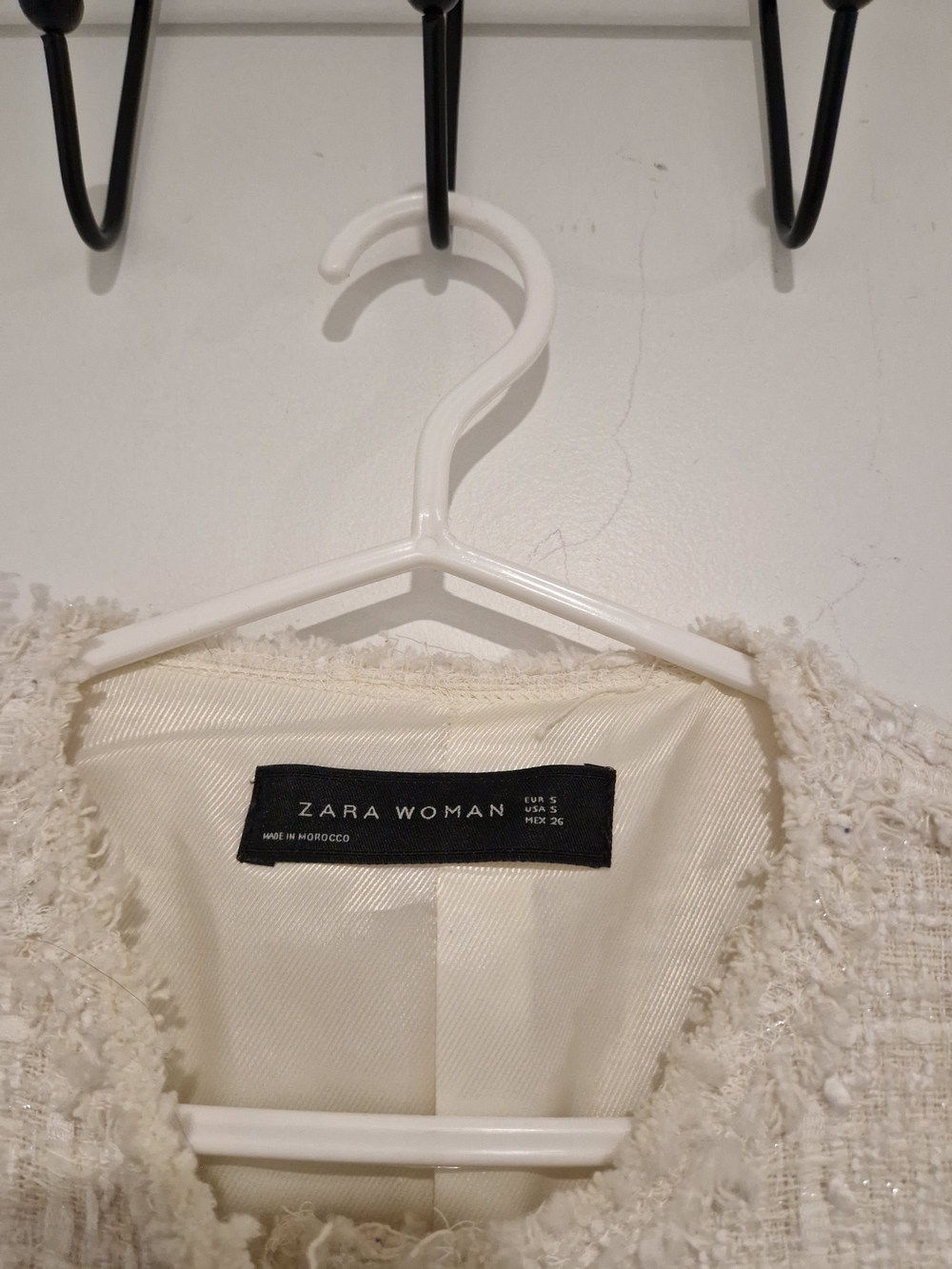 Zara Cream Tweed Blazer with Black Ribbon - Picture 3 of 4